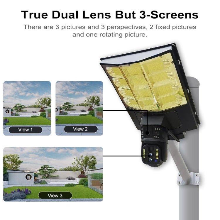 Solar Street Light with V380 4G WiFi 10X Dual - lens Monitoring HD Camera - Trustpick