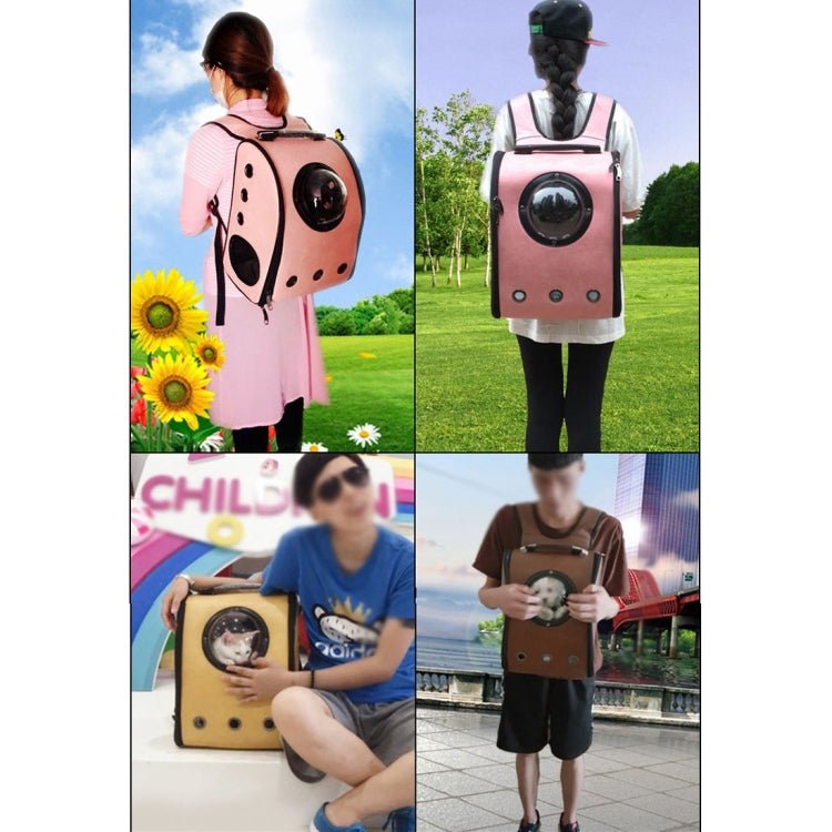 Space Capsule Carrier Breathable Pet Backpack Travel Portable Pet Bag for Cat / Dog and Other Pets, Size:32*29*42cm - Trustpick
