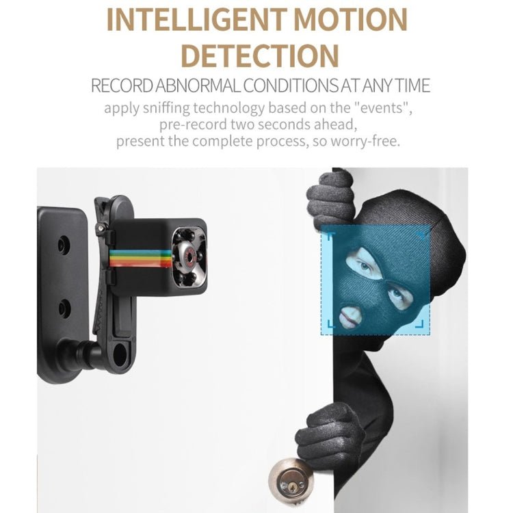 SQ11 Mini DV HD 1080P 2MP Sport Recorder Camera with Holder, Support Monitor Detection & IR Night Vision & TF Card - Trustpick