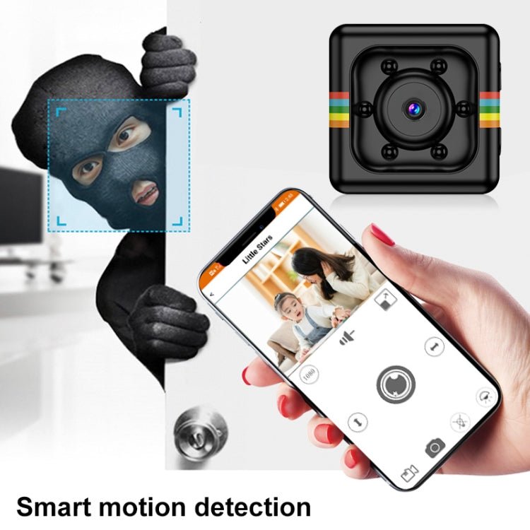 SQ11 Mini DV HD 1080P 6 LEDs Sport Recorder Camera with Holder, Support Monitor Detection & IR Night Vision & TF Card - Trustpick