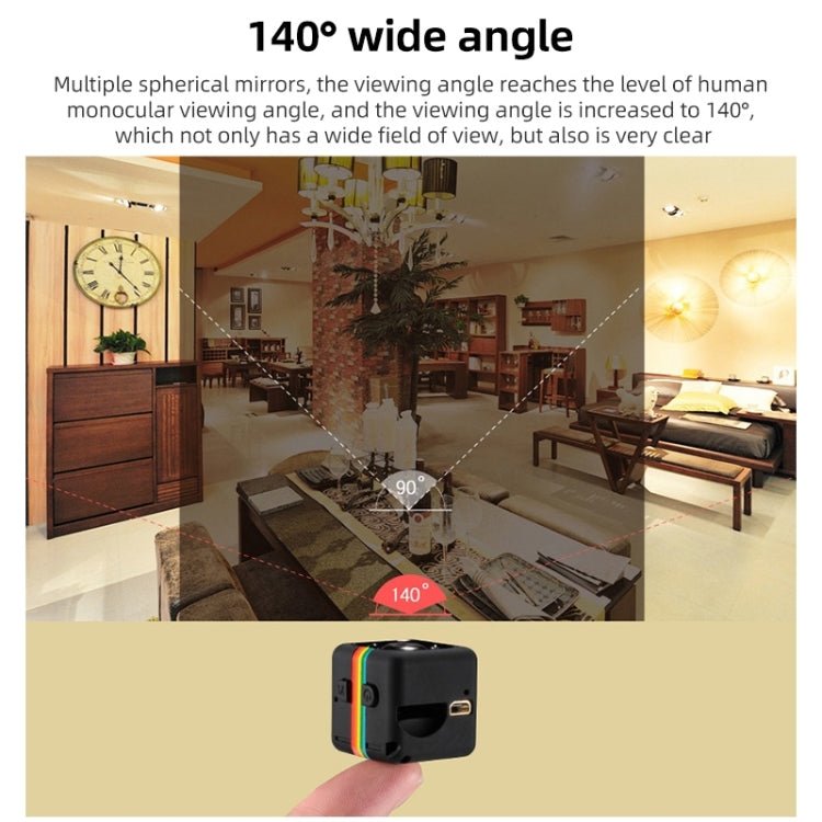 SQ11 Mini DV HD 480P 6 LEDs Sport Recorder Camera with Holder, Support Monitor Detection & IR Night Vision & TF Card - Trustpick