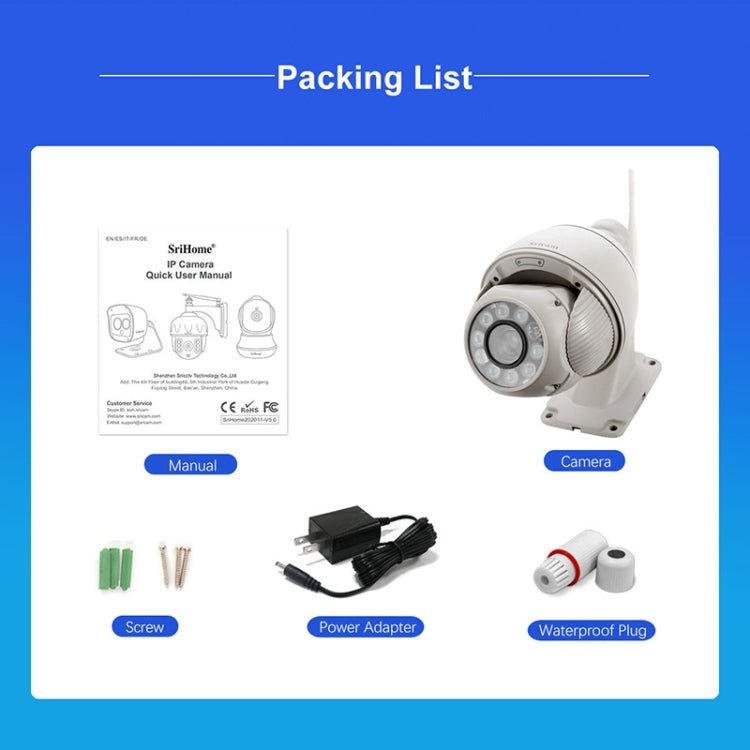 Sricam SP008C 5MP 10X Zoom IP66 Waterproof CCTV WiFi IP Camera Monitor - Trustpick