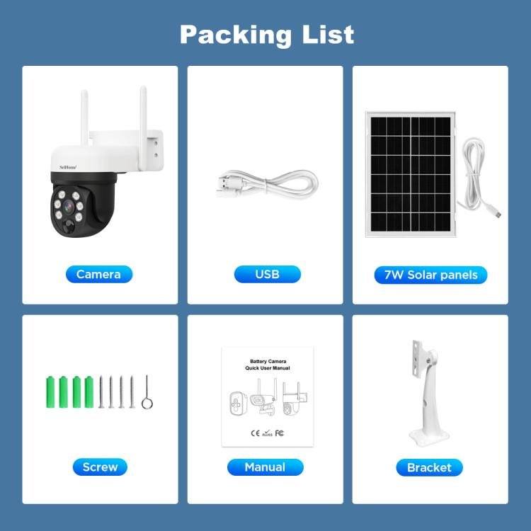 SriHome DH006 4MP 2K Low Power Consumption Wireless Security Camera System with Solar Panel - Trustpick