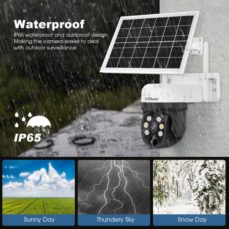 SriHome DH006 4MP 2K Low Power Consumption Wireless Security Camera System with Solar Panel - Trustpick