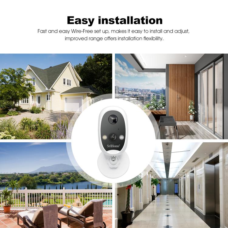 SriHome DH008 4MP 2K Low Power Consumption Wireless Security Camera System - Trustpick