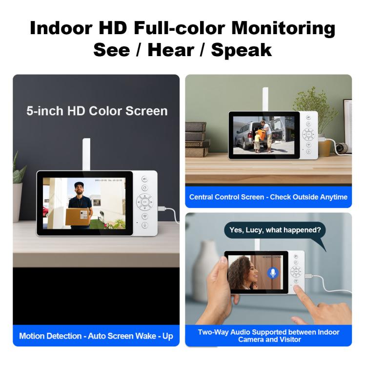 SriHome DH051+DH002 4MP HD Smart WiFi Video PIR Visual Doorbell Set - Trustpick