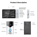 SriHome DH051+DH002+DH008 4MP HD Smart WiFi Video PIR Visual Doorbell Set - Trustpick