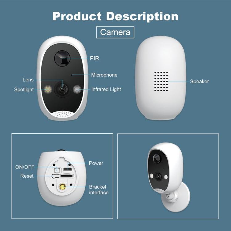 SriHome DH051+DH002+DH008 4MP HD Smart WiFi Video PIR Visual Doorbell Set - Trustpick