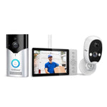 SriHome DH051+DH002+DH008 4MP HD Smart WiFi Video PIR Visual Doorbell Set - Trustpick