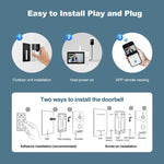 SriHome DH051+DH002+DH008 4MP HD Smart WiFi Video PIR Visual Doorbell Set - Trustpick