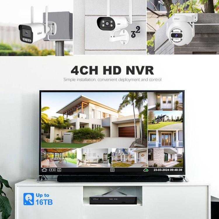 SriHome NVS001 - IPC065 5MP 4 - CH NVR WiFi IP Camera Kit - Trustpick
