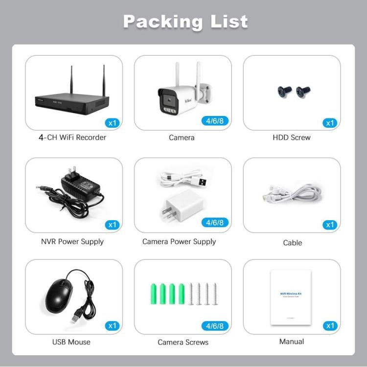 SriHome NVS001 - IPC065 5MP 4 - CH NVR WiFi IP Camera Kit - Trustpick