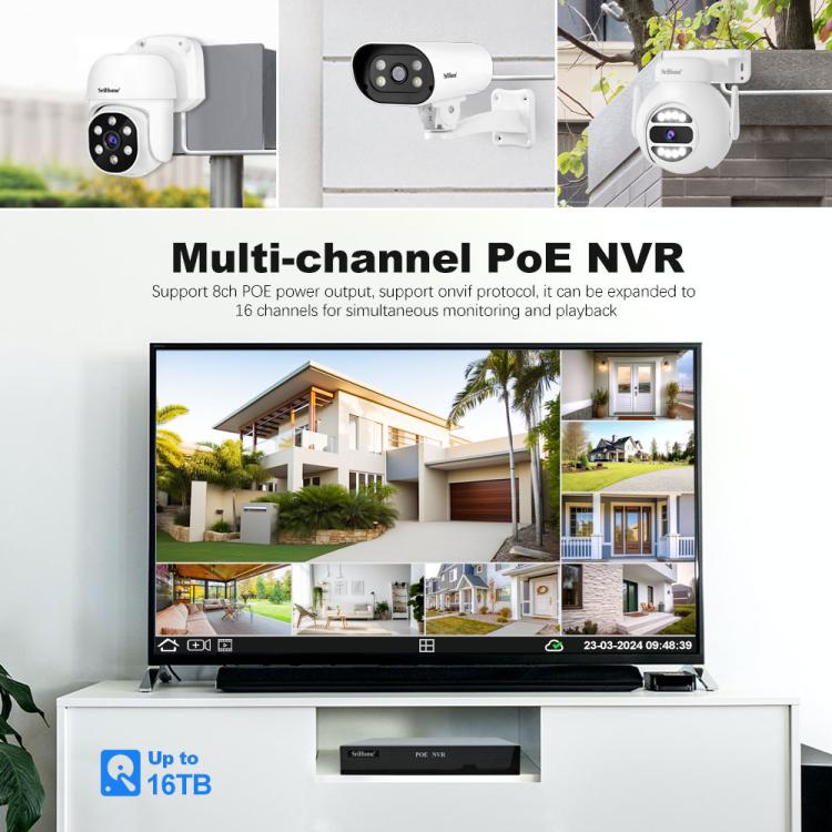 SriHome NVS005 - POE030 3MP HD 8 - CH POE Camera Network Video Recorder Kit - Trustpick