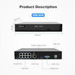 SriHome NVS005 - POE030 3MP HD 8 - CH POE Camera Network Video Recorder Kit - Trustpick