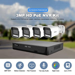 SriHome NVS005 - POE065 3MP HD 4 - CH POE Camera Network Video Recorder Kit - Trustpick
