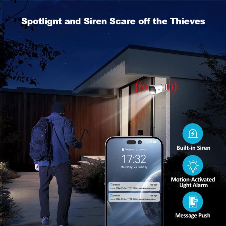 SriHome NVS005 - POE065 5MP HD 4 - CH POE Camera Network Video Recorder Kit - Trustpick