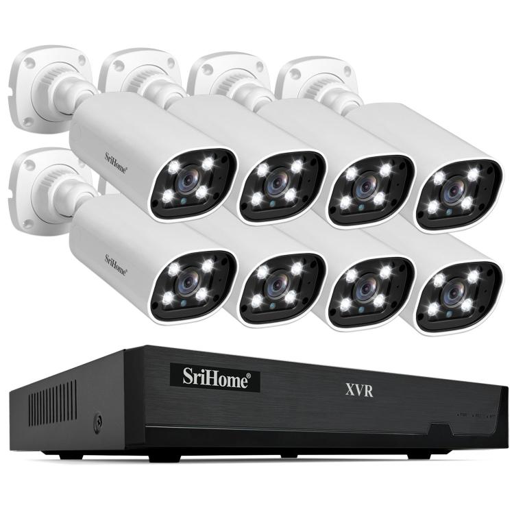 SriHome NVS008 - AHD006 2MP HD 8 - CH XVR NVR Camera Network Video Recorder Kit - Trustpick