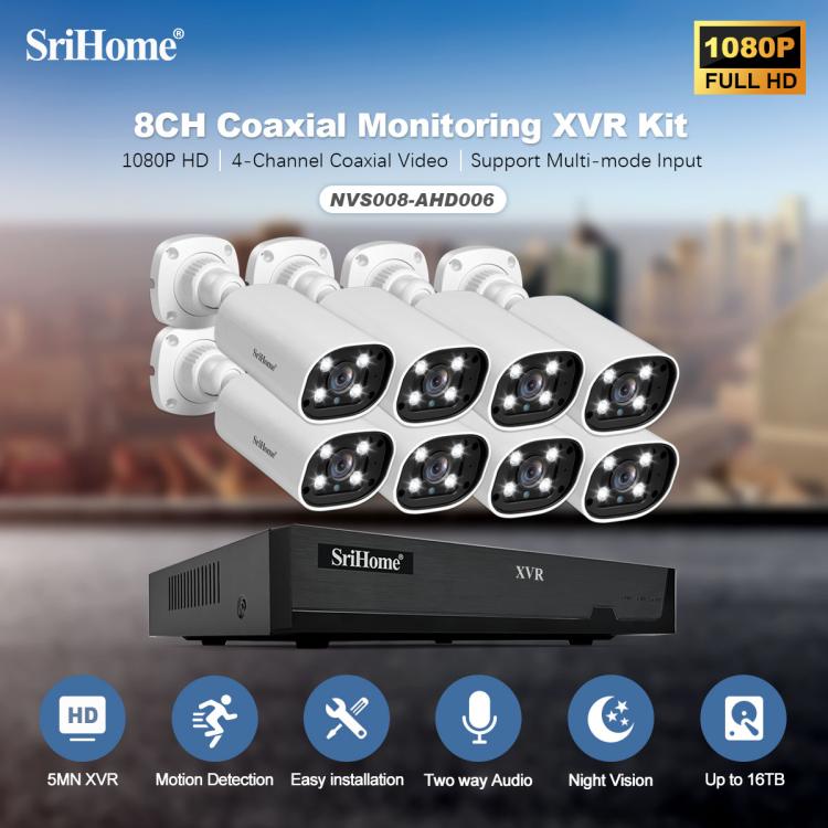 SriHome NVS008 - AHD006 2MP HD 8 - CH XVR NVR Camera Network Video Recorder Kit - Trustpick