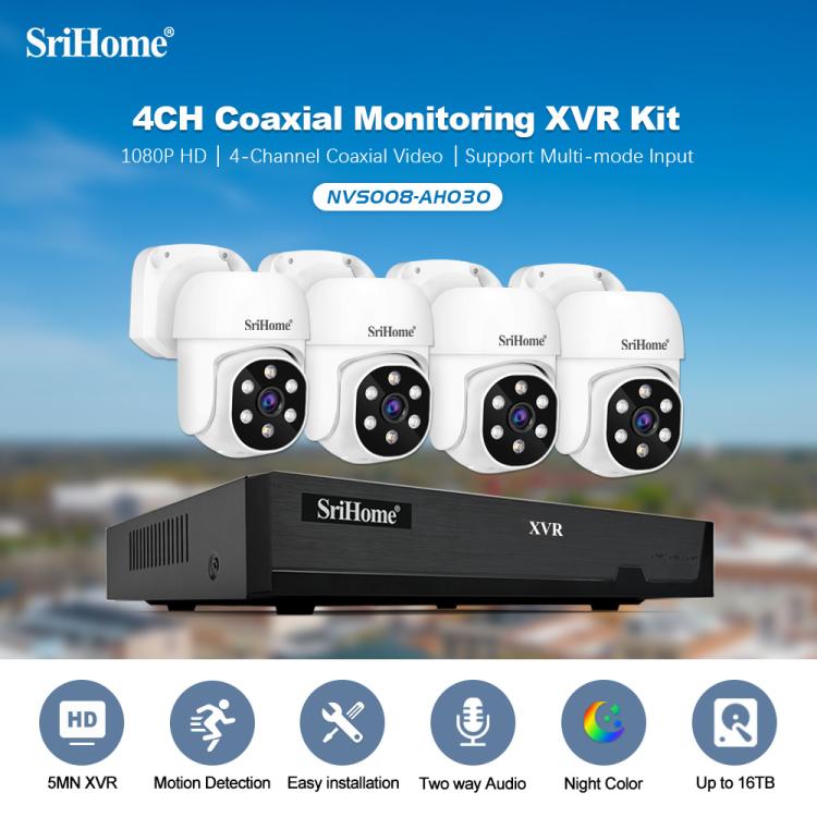 SriHome NVS008 - AHD030 5MP HD 4 - CH XVR NVR Camera Network Video Recorder Kit - Trustpick