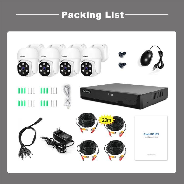 SriHome NVS008 - AHD030 5MP HD 4 - CH XVR NVR Camera Network Video Recorder Kit - Trustpick