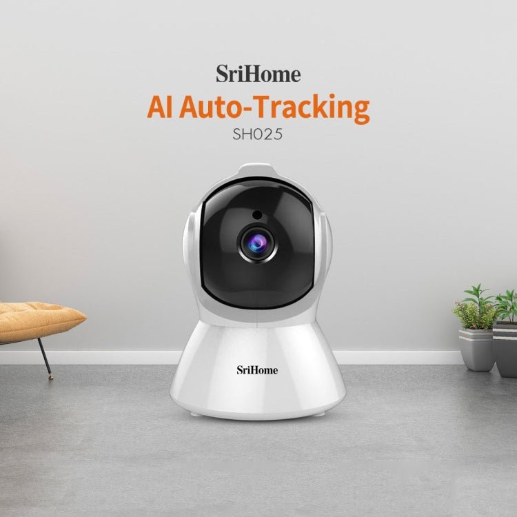 SriHome SH025 2.0 Million Pixels 1080P HD AI Auto - tracking IP Camera, Support Two Way Audio / Motion Tracking / Humanoid Detection / Night Vision / TF Card, AU Plug - Trustpick