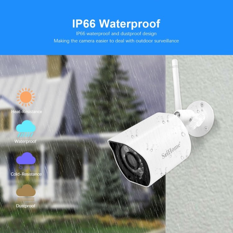 SriHome SH034 5.0MP Mini Dual 2.4 / 5G WiFi Outdoor Waterproof Video Surveillance Color Night Vision Security CCTV Cam - Trustpick