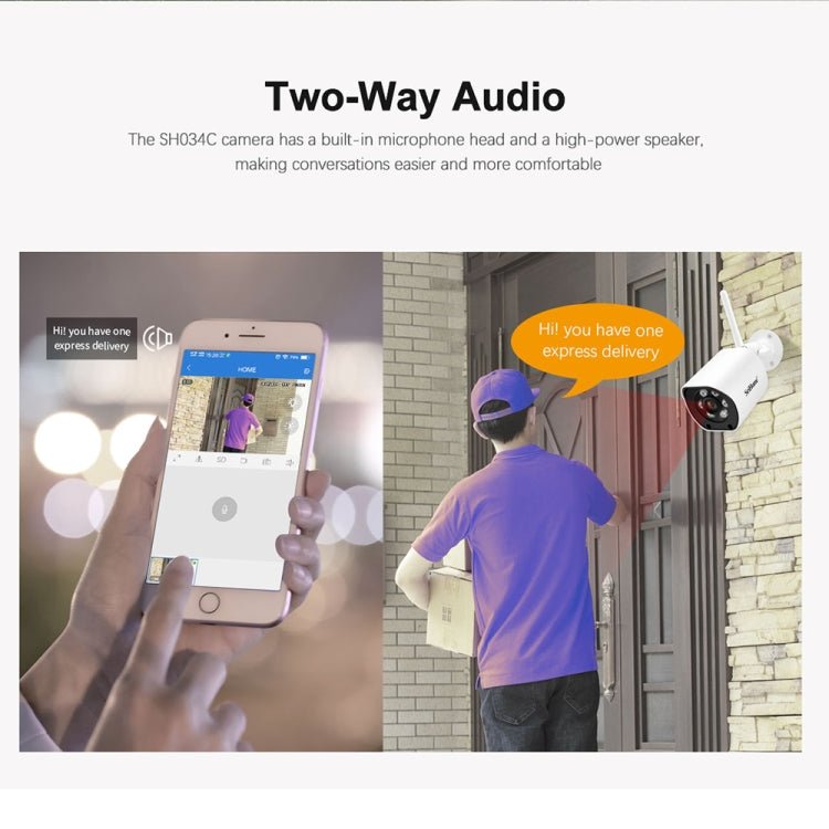 SriHome SH034C 4.0MP AI Humanoid Tracking WiFi Outdoor Surveillance Camera - Trustpick