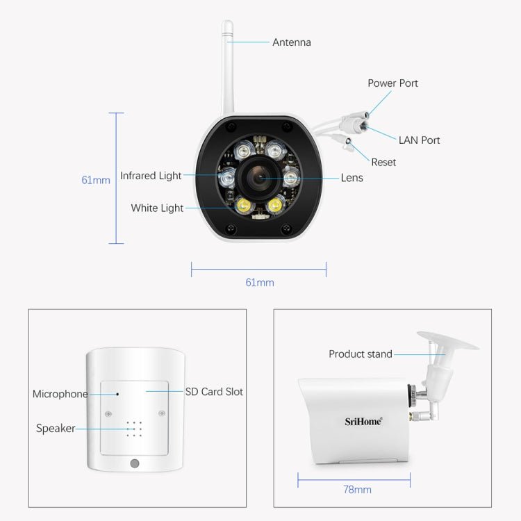 SriHome SH034C 4.0MP AI Humanoid Tracking WiFi Outdoor Surveillance Camera - Trustpick