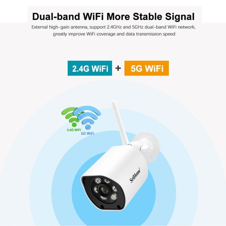 SriHome SH034C 4.0MP AI Humanoid Tracking WiFi Outdoor Surveillance Camera - Trustpick