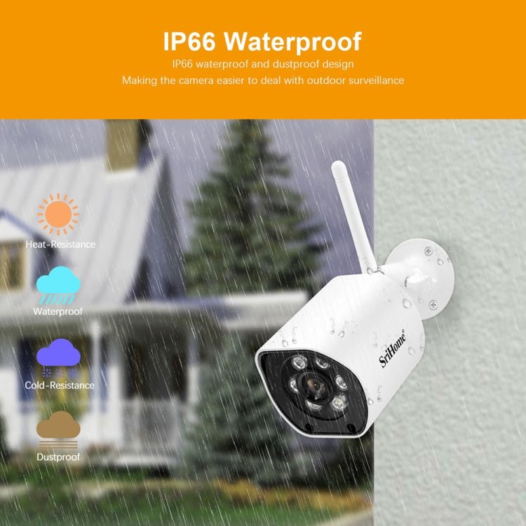 SriHome SH034C 4.0MP AI Humanoid Tracking WiFi Outdoor Surveillance Camera - Trustpick