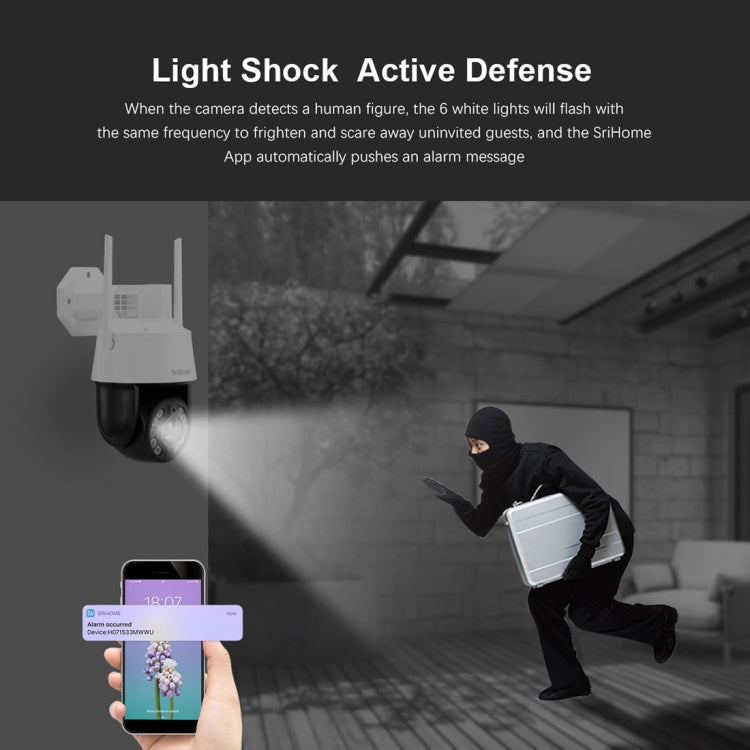 SriHome SH041 5.0MP 20X Optical Zoom 2.4G/5G WiFi Waterproof AI Auto Tracking H.265 Video Surveillance - Trustpick