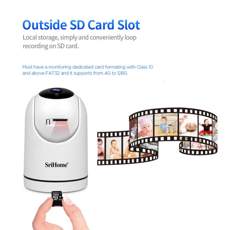 SriHome SH042 2.0MP 1080P HD AI WiFi Pan - tilt Surveillance Camera - Trustpick