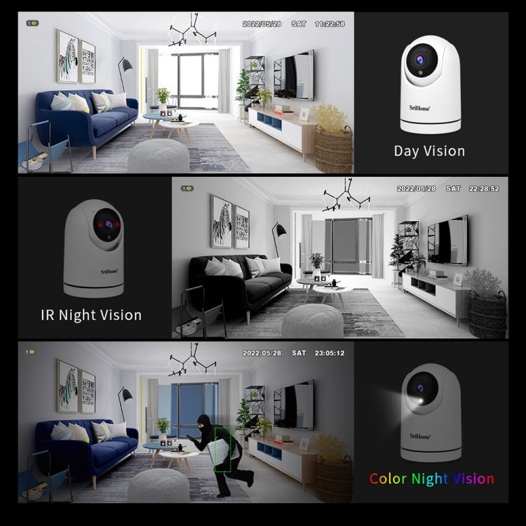 SriHome SH042 2.0MP 1080P HD AI WiFi Pan - tilt Surveillance Camera - Trustpick