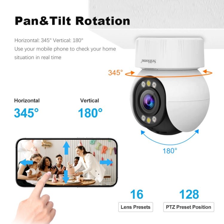 SriHome SH046 4.0 Million Pixels FHD Low Power Consumption Wireless Home Security Camera System - Trustpick