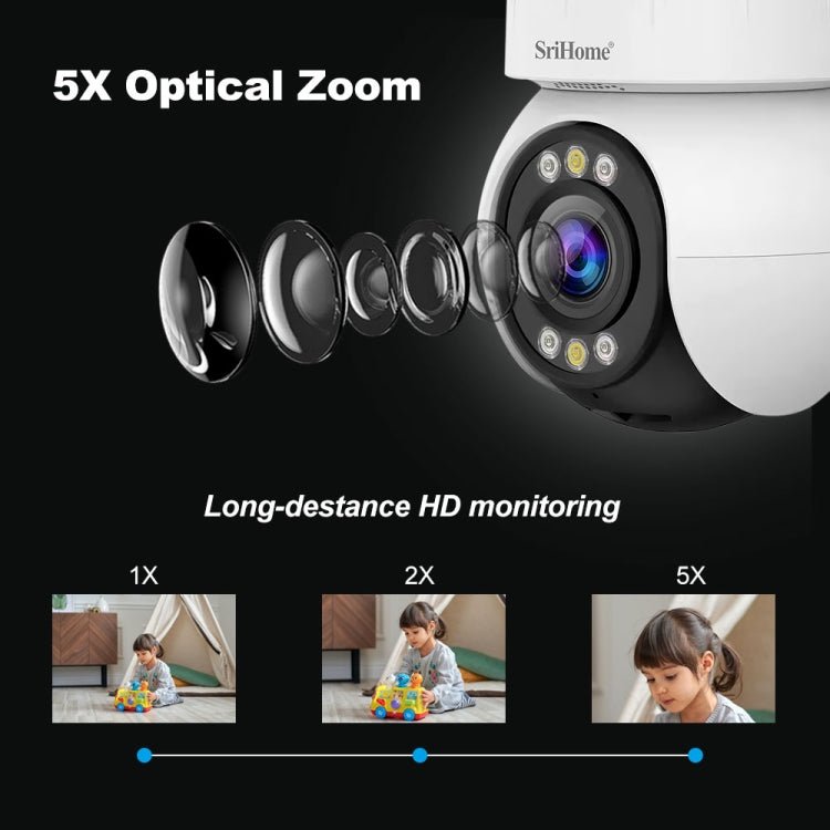 SriHome SH046 4.0 Million Pixels FHD Low Power Consumption Wireless Home Security Camera System - Trustpick