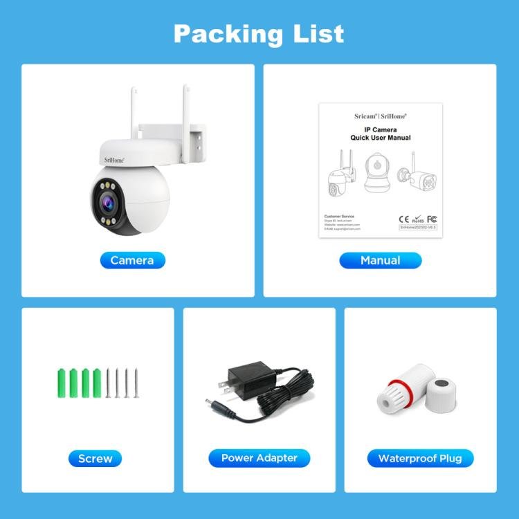 Srihome SH051 4MP 5X Optical Zoom PTZ HD Camera - Trustpick