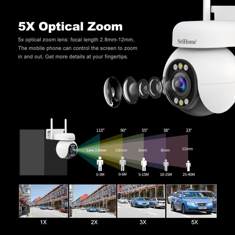 Srihome SH051 4MP 5X Optical Zoom PTZ HD Camera - Trustpick