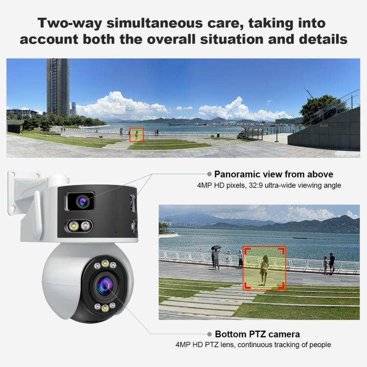 SriHome SH055B 8MP HD Multi - lens Super Wide Angle Panoramic PTZ Dome Camera - Trustpick