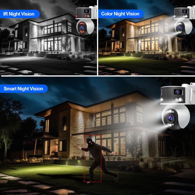 SriHome SH055B 8MP HD Multi - lens Super Wide Angle Panoramic PTZ Dome Camera - Trustpick