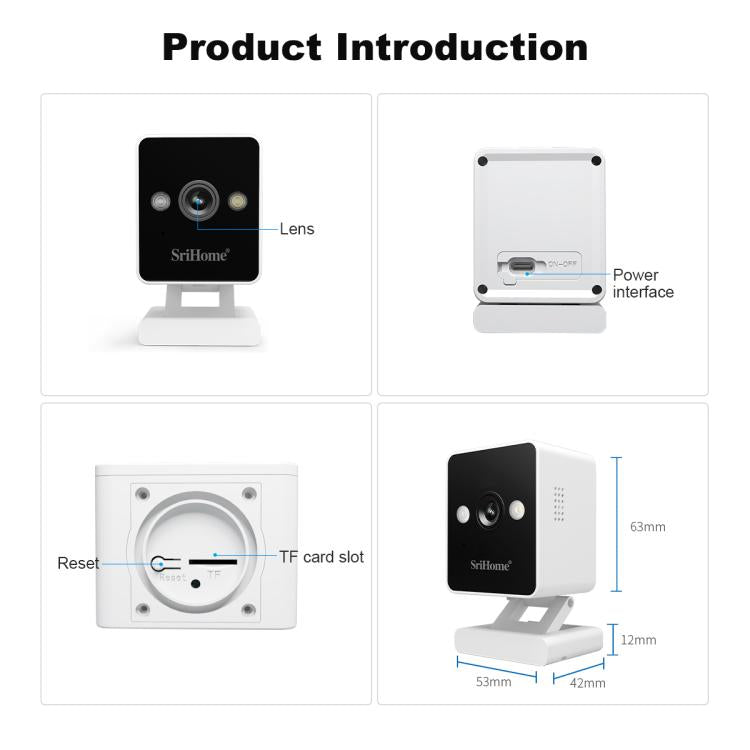 SriHome SH057 4MP HD Two - way Video Output Mini Camera Supports Night Vision - Trustpick