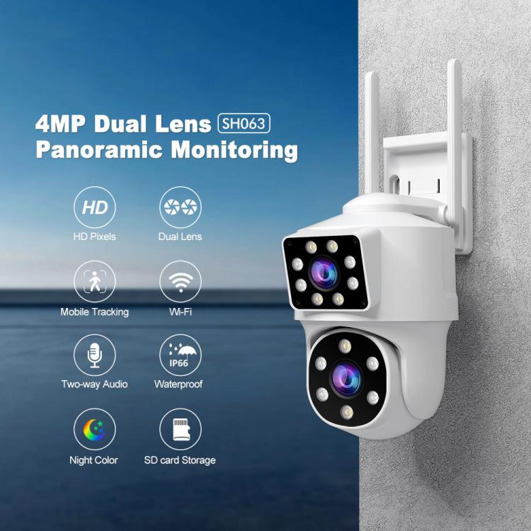 Srihome SH063 4MP Dual Lens Panoramic Surveillance HD Camera - Trustpick