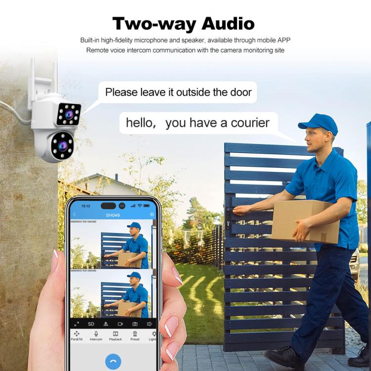 Srihome SH063 4MP Dual Lens Panoramic Surveillance HD Camera - Trustpick