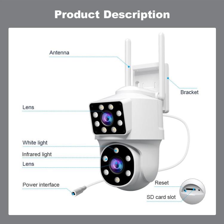 Srihome SH063 4MP Dual Lens Panoramic Surveillance HD Camera - Trustpick