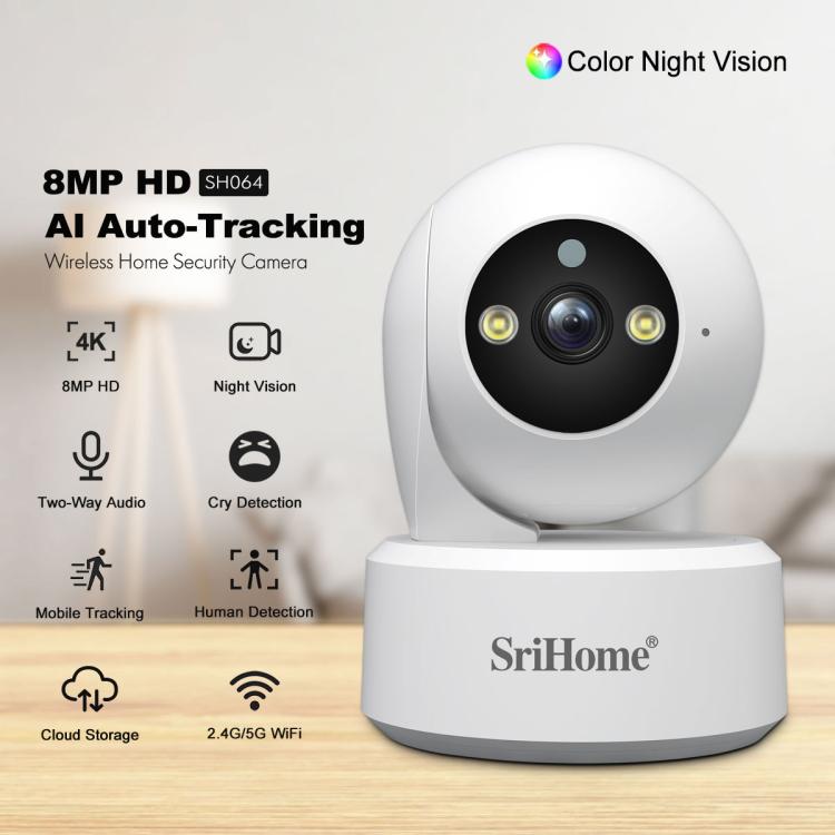 SriHome SH064 8MP HD Two - way Video Mini Camera Supports Night Vision - Trustpick