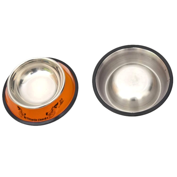 Stainless Steel Bowls, Anti - slip Colorful Paint Printed Pets Bowls, Bowl Diameter: 25.5 cm, Bowl Bottom Diameter: 32.5 cm - Trustpick