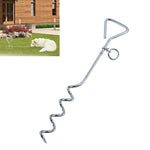 Stainless Steel Dog Spiral Tie Out 360 Degree Rotation Anti Wrap Fixed Pile Outdoor Camping Stake, Size:42cm*8mm - Trustpick