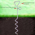 Stainless Steel Dog Spiral Tie Out 360 Degree Rotation Anti Wrap Fixed Pile Outdoor Camping Stake, Size:42cm*8mm - Trustpick