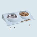Stainless Steel Pet Bowl Slope Plastic Anti - skid Anti - splash Food Feeder - Trustpick