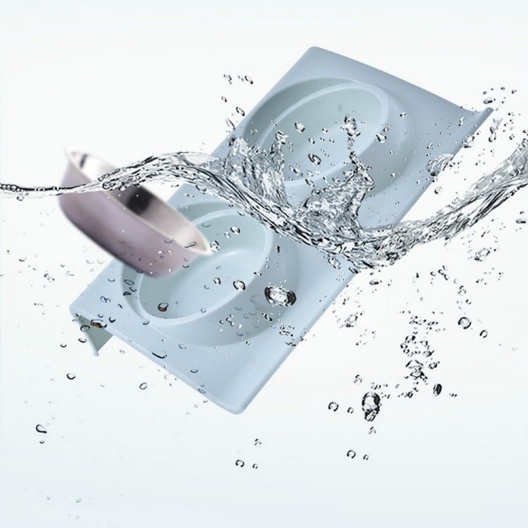 Stainless Steel Pet Bowl Slope Plastic Anti - skid Anti - splash Food Feeder - Trustpick