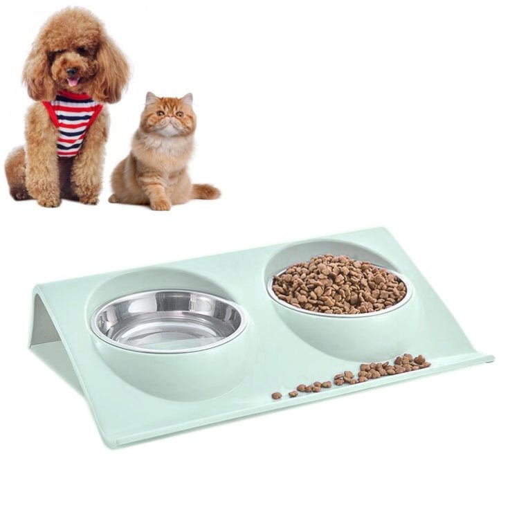 Stainless Steel Pet Bowl Slope Plastic Anti - skid Anti - splash Food Feeder - Trustpick